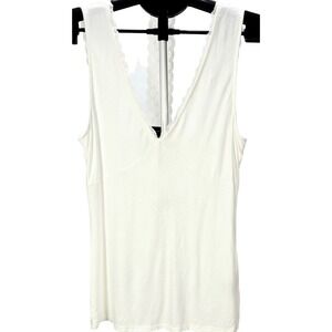 Women's Buckle Black Medium White Lace Racerback Babydoll Layering Cami